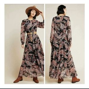 Anthropologie dress paisley maxi